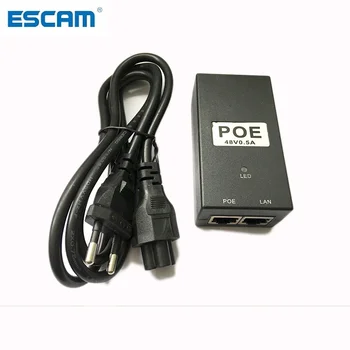 ESCAM ВИДЕОНАБЛЮДЕНИЕ за Сигурност 48V0.5A 15,4 W POE адаптер POE Инжектор Ethernet храна за POE IP Камера Телефон PoE Захранване