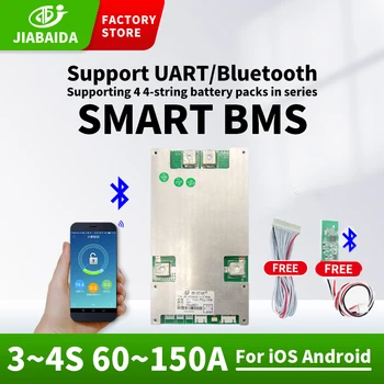JBD Smart Bms 4S 150A LiFePO4 100A 80A 60A с НПМ Bluetooth Съвместими интернет 3S 12V Lifepo4 Литиева батерия за электровелосипеда